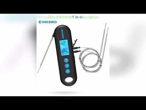 A must-have product! INKBIRD Digital Meat Thermometer With 2 External Probes IHT-2PB Backlight Dis