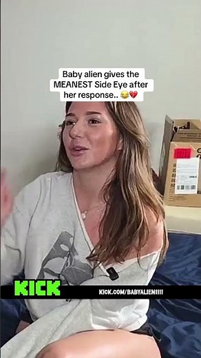 Baby alien gives the MEANEST Side Eye after her response.. 😂💔 #babyalien #funny #fyp #sideye