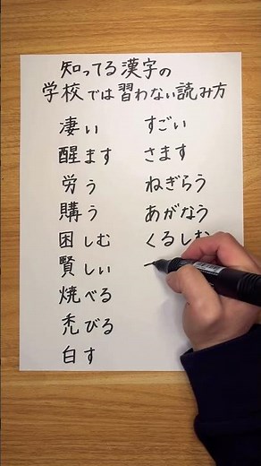 知ってる漢字の学校では習わない読み方(表外読み) #japanese #kanji #日本語