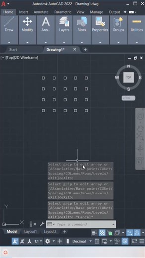 Rectangular Array in AutoCAD #array # autocad #design #drafting