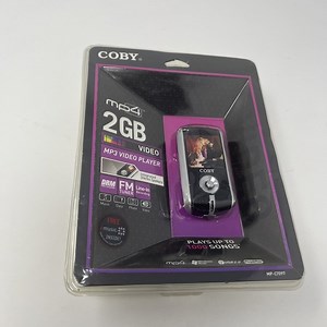 Coby MP4 2GB MP3 Video Player FM Tuner Plug and Play MP-C7097 Silver Black NEW