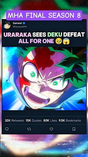 URARAKA sees DEKU defeat ALL FOR ONE 🥹😱 | #myheroacademia #edit #mha #amv #anime
