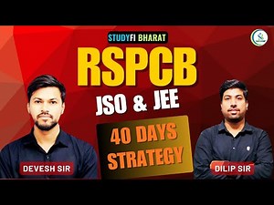 RSPCB JSO JEE | 40 days strategy #studyfibharat #rspcb #rspcb2025