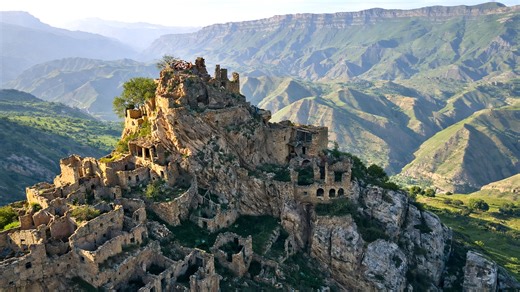 Ruins of Gamsutl in the Caucasus Mountains