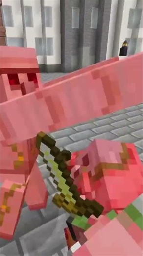 Iron Golem VS 3 Zombified Piglins in Bratislava in Minecraft #shorts