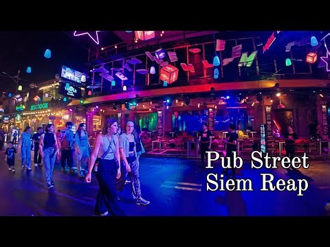 [ Walking Street ] Beautiful Pub Street 4K - Nightlife in Siem Reap Cambodia 2025