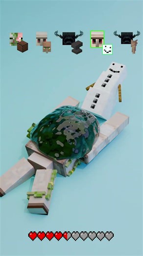 Minecraft Mobs vs Iron Golem And Warden The Hero Satisfying 3D Fluid and Cloth Simulation