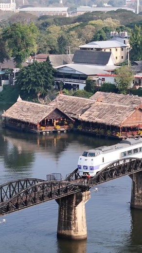 The Bridge Over River Kwai 80年前の日本軍が作った泰緬鉄道に元JR 北海道キハ183系が走行。クウェー鉄橋を渡るタイ国鉄キハ183 戦場にかける橋で有名 #djithailand #jr北海道 #キハ #キハ183系 #戦場にかける橋 #kiha183 #キハ183 #DJIAIR3 #thailand #dji #train #drone #srt #Kanchanaburi #泰緬鉄道 Drone registered with NBTC and CAAT. Already insured