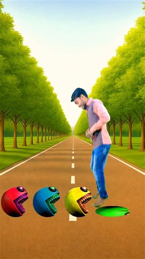 wait me jump on new colour monster Pac-Man vs Big monster Pac-Man #shorts #youtubeshorts