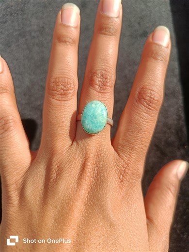 Handmade Oval Amazonite Gemstone Ring: 925 Sterling Silver Ring - Etsy
