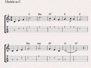 Free easy ukulele tablature sheet music, Morning Has Broken