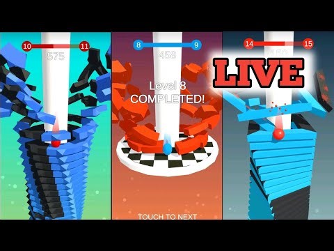 stack ball live gameplay with level up game ❤️ #stackball #live #shortslive