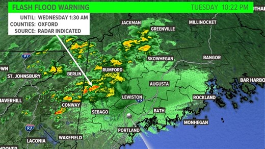 Flash flood alert issued for Oxford County Tuesday evening