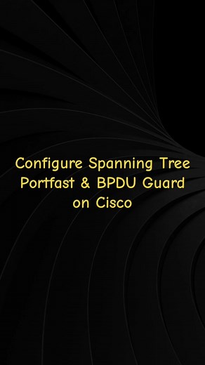 How to Configure Spanning Tree Portfast and BPDU Guard on #cisco ⁉️👨‍💻Hit the 🔗 in 🅱️ℹ️🅾️ for more networking guides #networkengineer #packettracer #networkadmin #cisconetworking #networking #ccna #sysadmin #itsupport #cisco #computerengineering #techtok #computerscience #techfyp #Cisco ##ipv4##ipv6