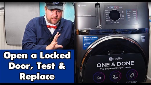 GE ultrafast combo door lock replacement - how to test, access & replace