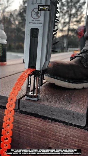 Installing deck fasteners on outdoor decking using Work tool Deck Fastening Gun #tool #worktool