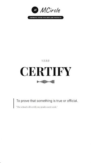 Learn English: What is Certify? | Vocabulary Shorts