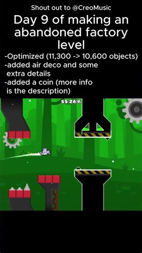 Day 9 of making an abandoned factory level #gd #gdlevels #geometrydash #gdlayout