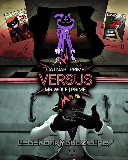 Catnap Gametoons vs Mr Wolf 1v1 Poppy Playtime Edit