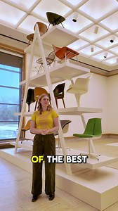 📽️ In this video, @millerknoll Curatorial Fellow @bridget.bartal walks us through one of the fun and exciting exhibition displays for this summer's exhibition, "Eventually Everything Connects: Mid-Century Modern Design in the US." 🪑🔺 Our smaller-scale chair pyramid was inspired by a display art directed by designer Tomoko Miho (1931–2012) for the 1964 Herman Miller Binder Catalog, a project she worked on during her time at the George Nelson Office. 🇯🇵🇺🇸 Miho was a Japanese American graphi