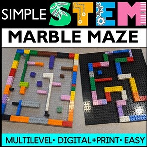 STEM Marble Maze Activity STEAM Challenge Puzzle Marble Run Team lesson project