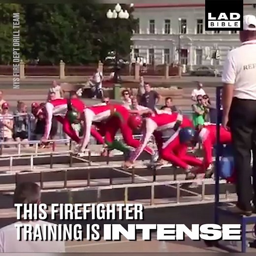 1.3M views · 8.4K reactions | These firefighter drills are so intense  NYS Fire Dept Drill Teams | LADbible | Facebook
