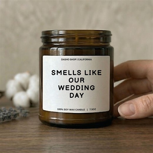 Smells Like Our Wedding Day, Bride and Groom Gift, Wedding Keepsake, Anniversary Candle, Romantic Wedding Favor, First Anniversary Present - Etsy