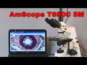 AmScope T690C 5M Digital Trinocular Compound Microscope,