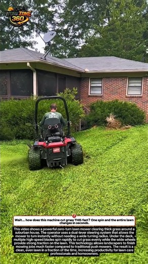 Crazy Zero Turn Mower Cuts This Huge Lawn in Minutes! #lawncare #satisfying #shorts