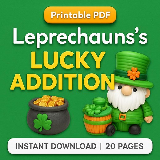 St. Patrick's Day Math | Leprechaun Addition Worksheets (PDF) - Etsy Australia