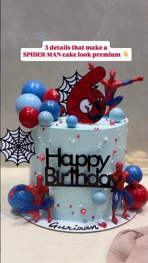 Spider-Man Birthday Cake 🕷️❤️ | 3 Details That Make It Look Premium #shorts #shortsfeed