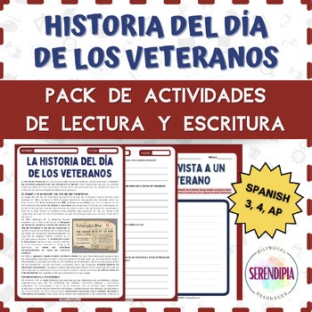 El Día de los Veteranos Lectura | Veterans Day & Remembrance Day Spanish Reading