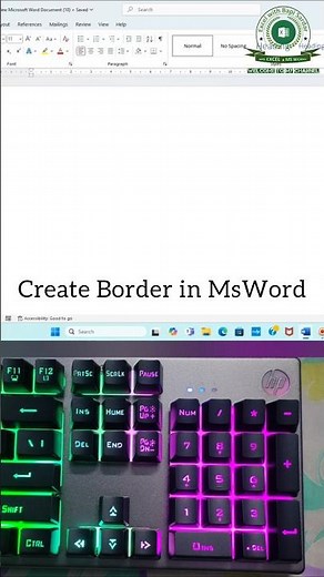 ✨ Create Border in MsWord using Shortcut Keys 🧠 | Easy & Quick Tutorial 💻 | #Shortcuts #shorts