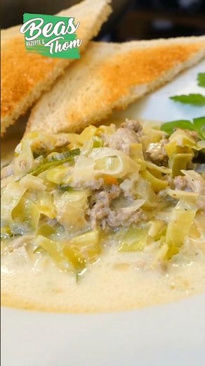 Käse-Lauch-Suppe mit Hackfleisch – cremig, deftig, lecker! #rezept #suppen