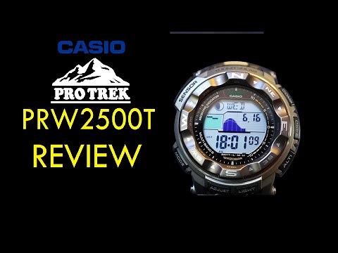 *REVIEW* Casio Pro Trek PRW2500T Triple Sensor ABC Solar Atomic Titanium Bracelet Outdoors Watch