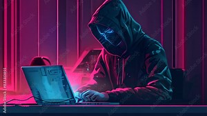 A man wearing a hoodie diligently decrypting afecfdacfe files on a laptop computer, A ransomware expert decrypting encrypted files