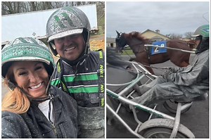 Had a blast (and a free mud mask) at the Andrew Harris Stable yesterday shooting an upcoming Harness Racing Update Twos In Training! | Heather Vitale
