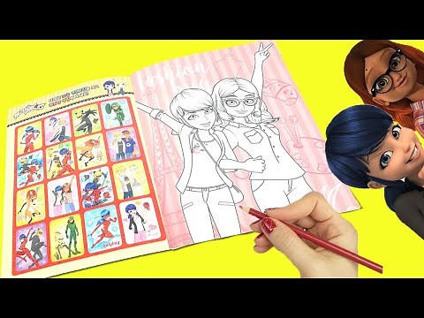 Miraculous Ladybug Coloring Book Pages with Marinette and Alya