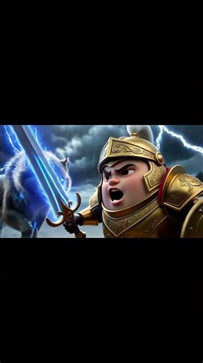 This Thunder Wolf almost defeated Egg Knight! 😱⚡ #eggknight #cartoon #short