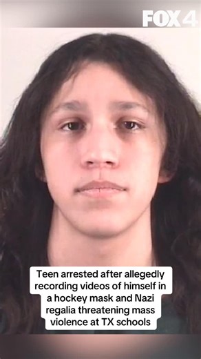 FOX 4 News Dallas Fort Worth on Instagram: "Fort Worth police and the public became extremely concerned about threats circulating on social media earlier last week. One video included a man in a hockey mask in front of a Nazi flag, saying he was going to cause mass violence. The videos also said they were going to target multiple North Texas schools. A school mentioned was Crowley Middle School, just around the corner from where 17-year-old Evan Banda lives. 17-year-old Evan Banda was arrested o