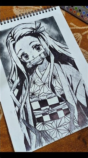 Day 20 Nezuko|30-Day Anime Art Challenge!#Shorts#nezuko #drawing #demonslayer #drawing