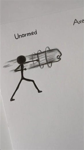 ✨️ How to Draw Body Poses with Weapons ( Unarmed, Axe, Katana ) ✨️ #tutorial #sketch #drawing #fpy