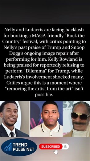 Backlash Over Nelly & Ludacris’ MAGA Festival Booking#shorts #viral #rapper #rap#magafestival