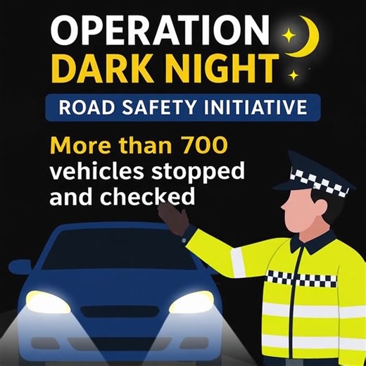 🚓 Operation Dark Night 🌙 North Wales Police stopped and checked over 700 vehicles during a month-long road safety campaign aimed at keeping road users safe through the darker months. 👁️ 729 vehicle safety checks carried out 🚗 Several driving licences revoked due to poor eyesight 🐴 Joint operations held with the British Horse Society and Horsewatch to promote safe driving around horse riders Officers reminded drivers that being able to read a number plate from 20 metres is a legal requiremen