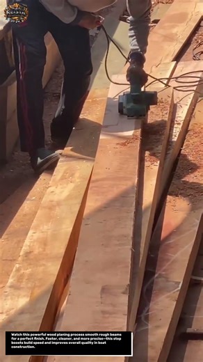 Super Smooth Wood Planing! Satisfying Surface Finishing for Boat Build 🔥