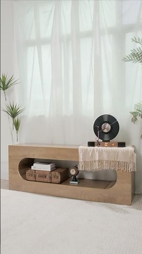 Elevate Your Fall Space with Tribesigns Curved TV Console 🍁