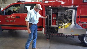 Midland TX Fire Department's David Stacy provides a thorough walk-around of this Light Rescue — one of three that was delivered to the department. This video provides insight into the planned uses for these utility vehicles. Sold by Metro Fire Apparatus Specialists, Inc. | SVI Trucks