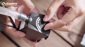 Outsunny 33.5" Outdoor Water Fountain, 4-Tier Floor Standing Resin Cascading Bowls Waterfall Fountain with LED Lights, Pump