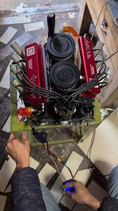 277cc V8engine model is spitting flames#enginemodel #engine #v8engine #diy #modelengine #v8 | Chuan QI Engine
