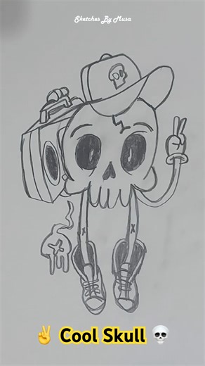 How to Draw a Cool Skull 💀 #trending #viral #shorts